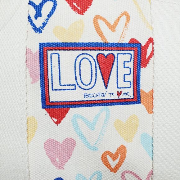 Brighton Red White And You Mini Tote Bag Womens Heart Purse Canvas Crossbody - Picture 5 of 9